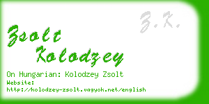 zsolt kolodzey business card